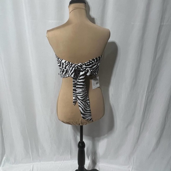 NWT Collette Zebra Scarf Halter Top Small 3 in 1 Top Shirt Blouse Unique B57 - Picture 8 of 12